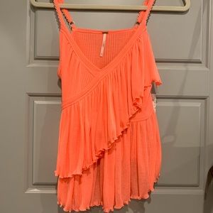 NWT free people bright orange tank